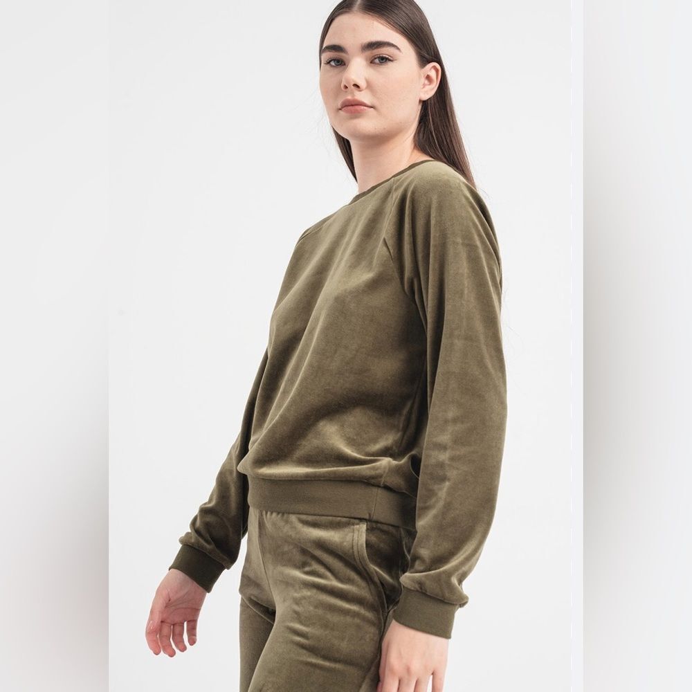 Gap Velour Sweatsuit Outfit Army Green Size Small